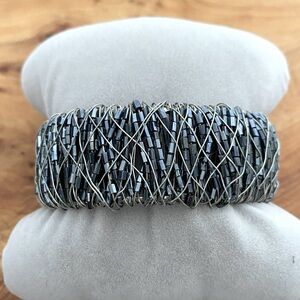 Beaded Bangle Cuff Bracelet